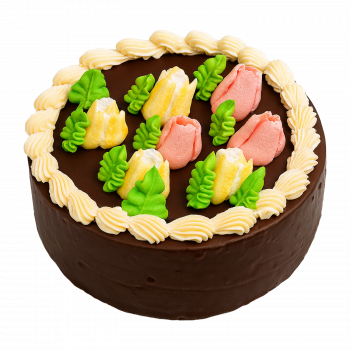 Torte "Ptichie Moloko" mit Schokoglasur